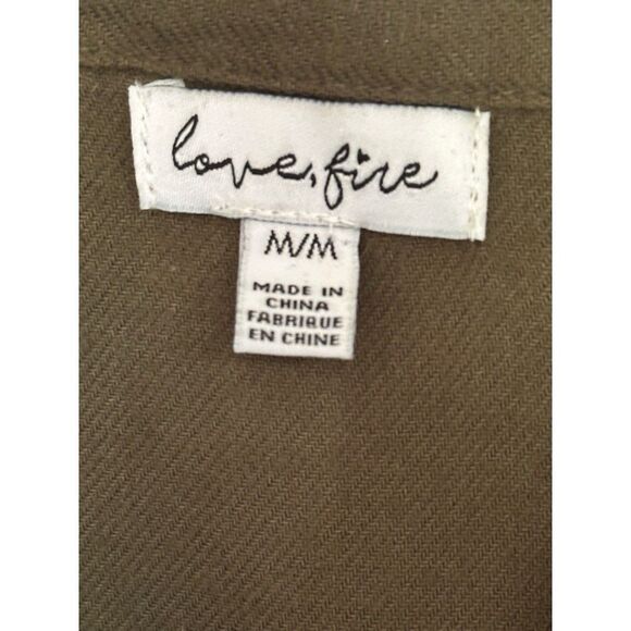 Love, Fire Women’s Ombre Gold Brown Flannel Long Sleeve Blouse Med Comfy - Picture 3 of 7